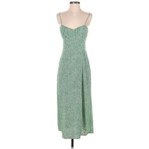 Zara, Green & White spaghetti strap midi dress